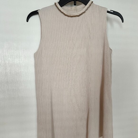 REISS Pleated Sleeveless Blouse with Chain Detail - NEW - Picture 1 of 11